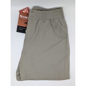 Simms Women's Small Shorts Fishing‎ 6" Lightweight UPF 50+ Outdoor Hiking Khaki
